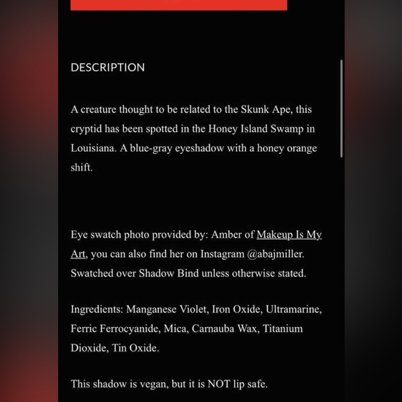 Honey island Swamp Monster Loose Pigmented Eyeshadow - Picture 5 of 8